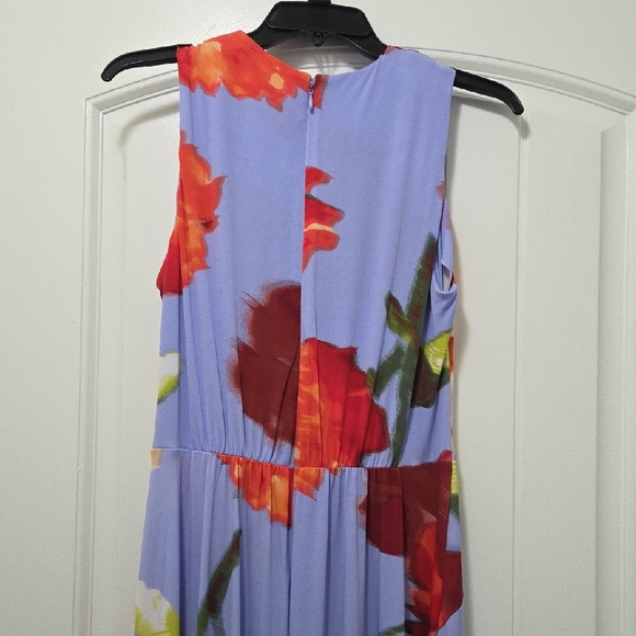 Calvin Klein Floral Print Midi Dress - Blue and Red - Picture 5 of 7